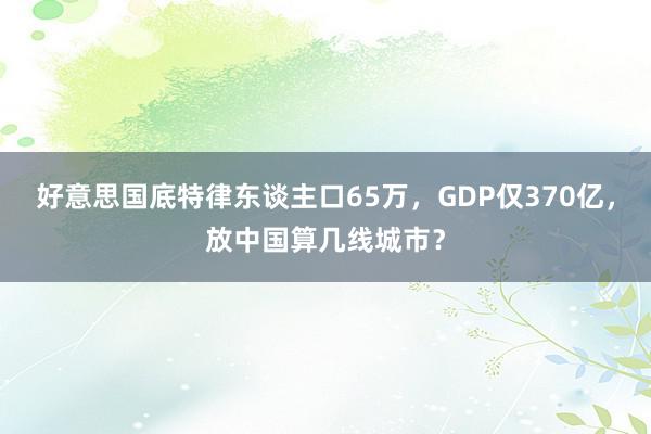 好意思国底特律东谈主口65万，GDP仅370亿，放中国算几线城市？