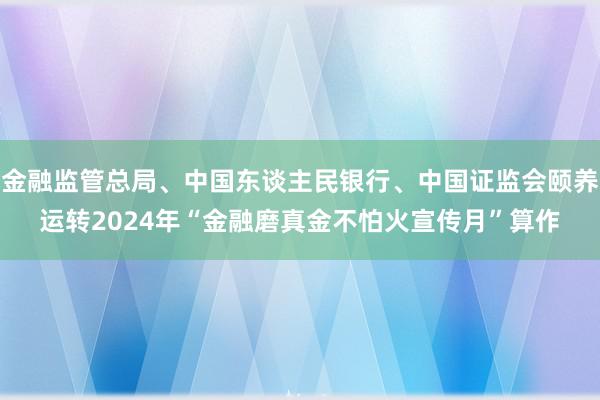 金融监管总局、中国东谈主民银行、中国证监会颐养运转2024年“金融磨真金不怕火宣传月”算作