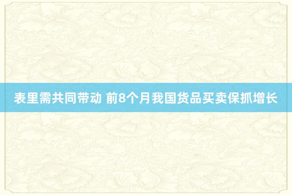 表里需共同带动 前8个月我国货品买卖保抓增长