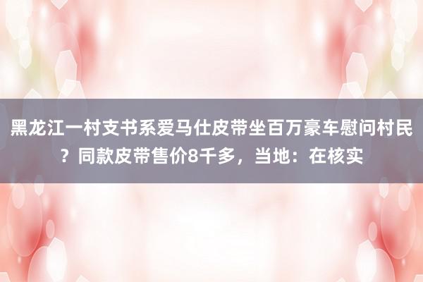 黑龙江一村支书系爱马仕皮带坐百万豪车慰问村民？同款皮带售价8千多，当地：在核实